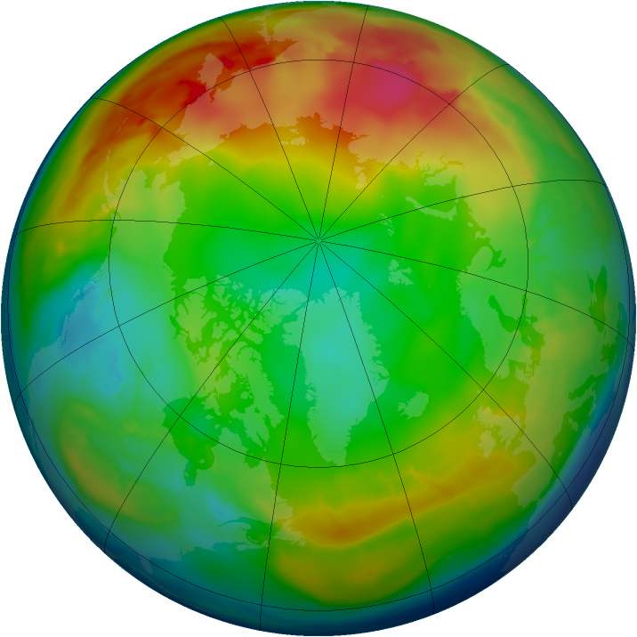 Arctic ozone map for 26 December 2009